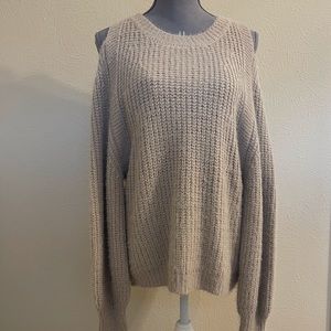 Blue B Long Sleeve Cold Shoulder Sweater. (Made to Fit big)